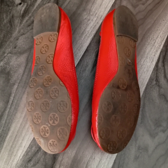 Tory Burch Flame Red Flats Size 10 - Picture 5 of 10